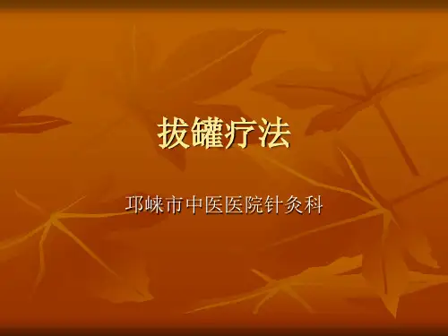 拔罐疗法 PPT课件