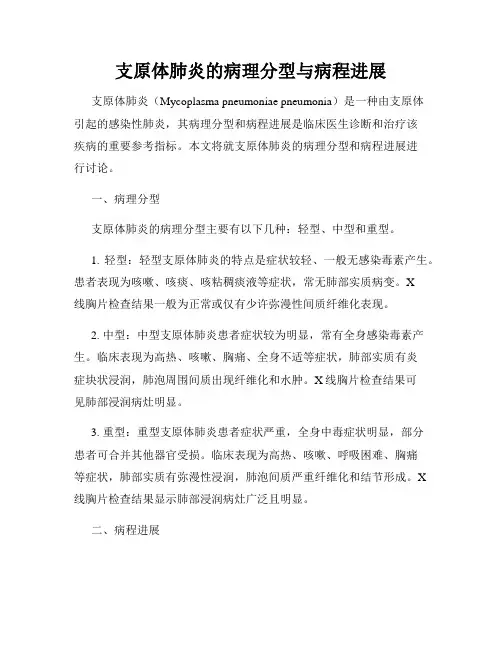 支原体肺炎的病理分型与病程进展