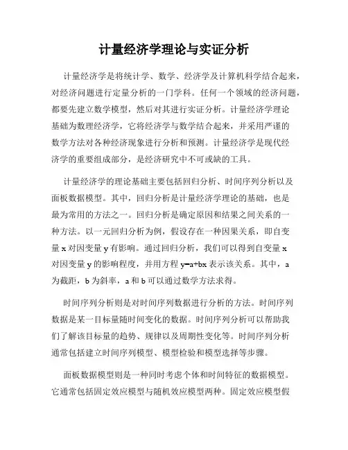 计量经济学理论与实证分析