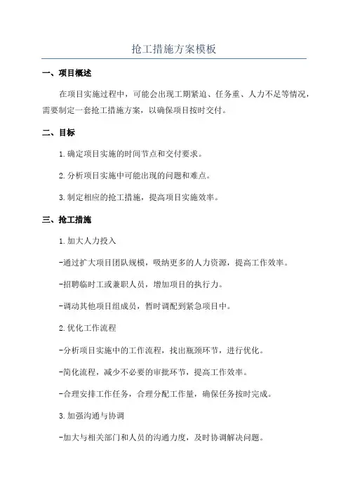 抢工措施方案模板