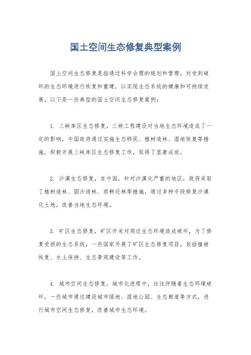 国土空间生态修复典型案例