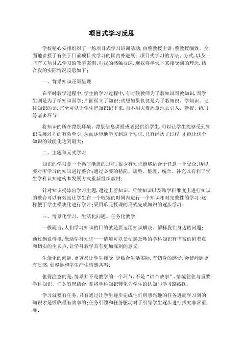 项目式学习反思