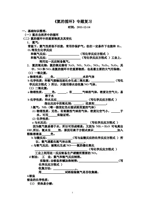 氮的循环