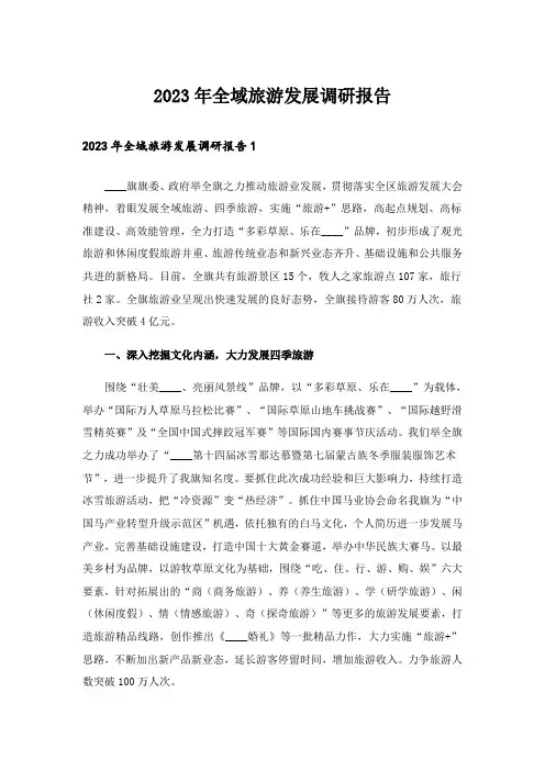 2023年全域旅游发展调研报告_2
