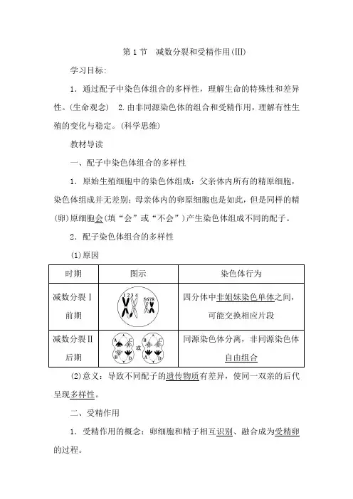 高中生物必修2全册教案