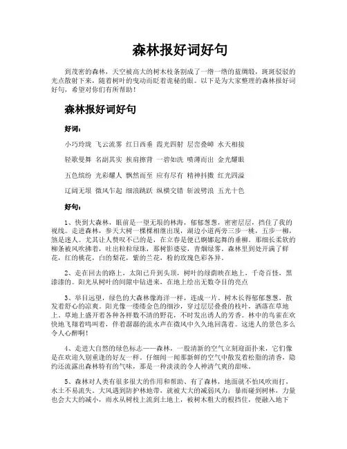 森林报好词好句