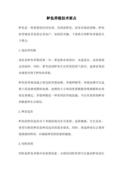 鲈鱼养殖技术要点