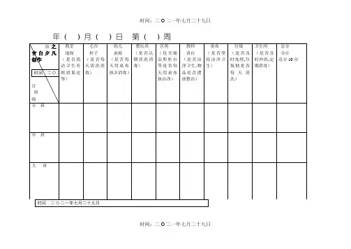 幼儿园卫生检查记录表