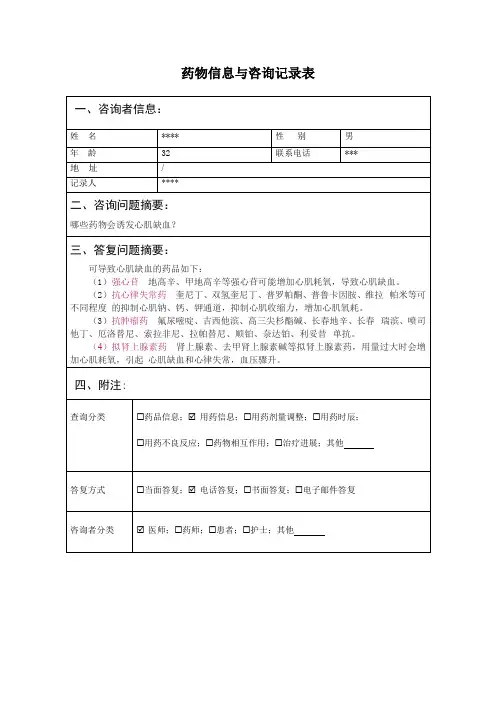 医生 哪些药物会诱发心肌缺血？