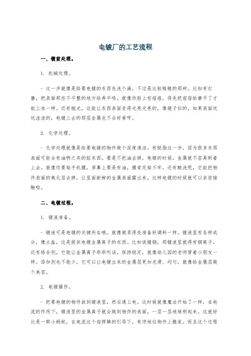 电镀厂的工艺流程