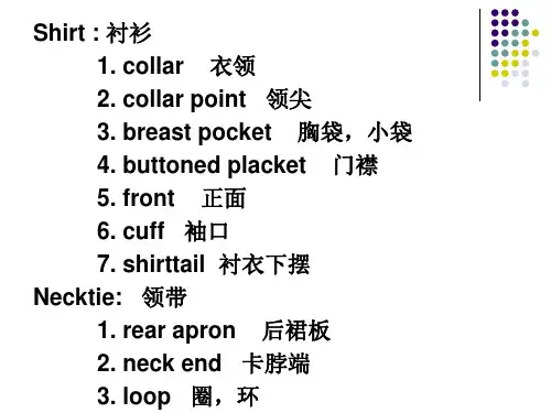 服装行业中常用的英语单词