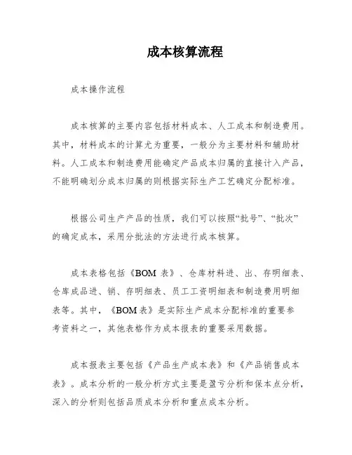 成本核算流程