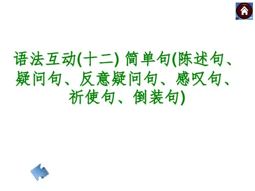 英语复习课件(人教)：简单句陈述句、疑问句、反意疑问句、感叹句、祈使句、倒装句(共20张PPT)