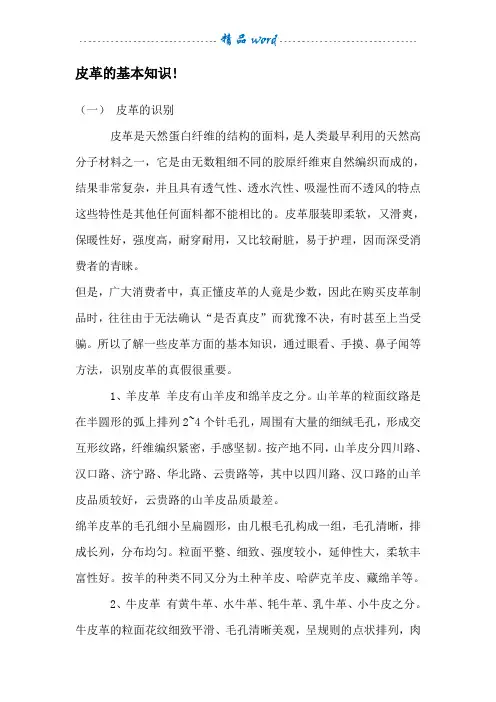 皮革的基本知识