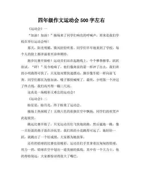 四年级作文运动会500字左右