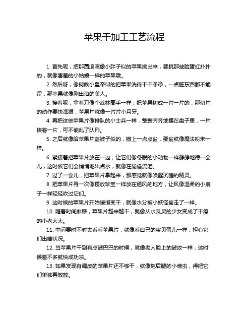 苹果干加工工艺流程