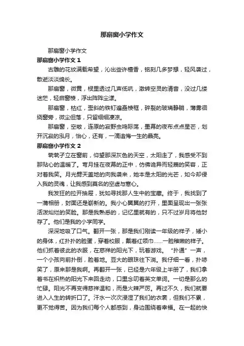 那扇窗小学作文