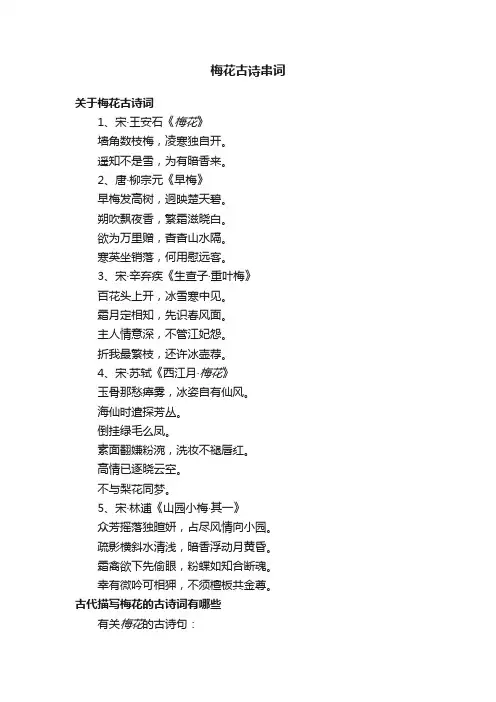 梅花古诗串词
