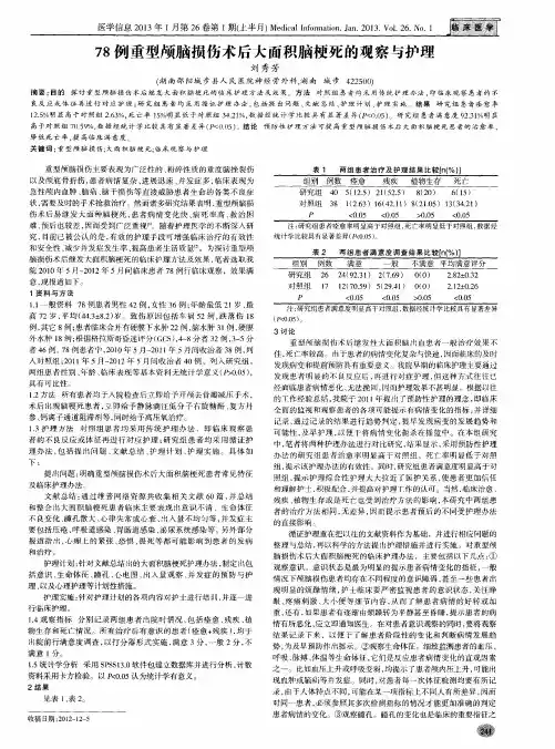78例重型颅脑损伤术后大面积脑梗死的观察与护理