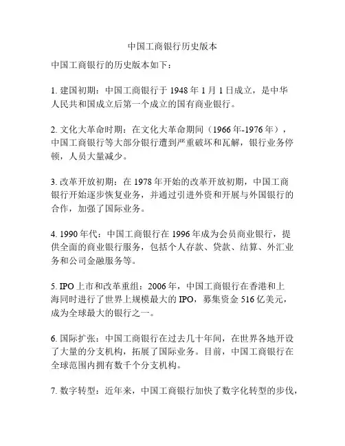 中国工商银行历史版本