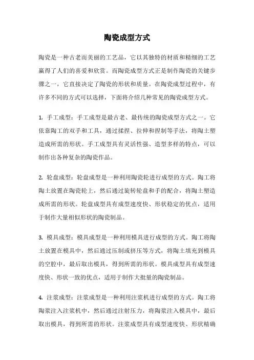 陶瓷成型方式
