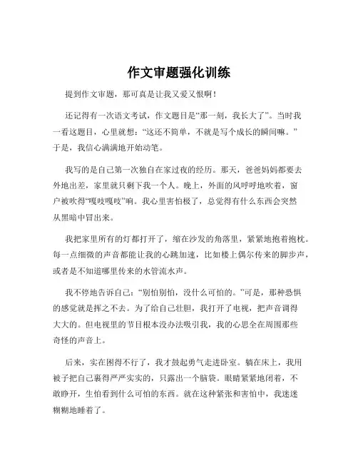 作文审题强化训练