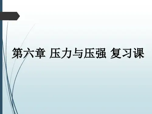 沪教版(上海)物理九上 第六章 压力与压强 复习课课件  