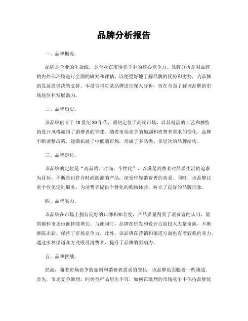 品牌分析报告