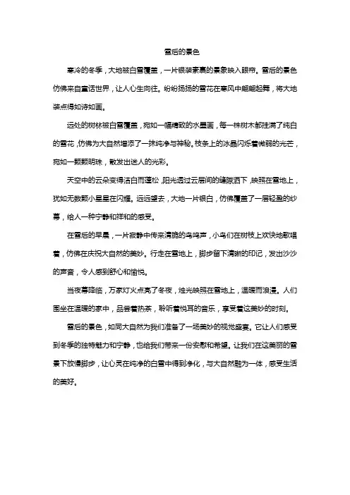 雪后的景色