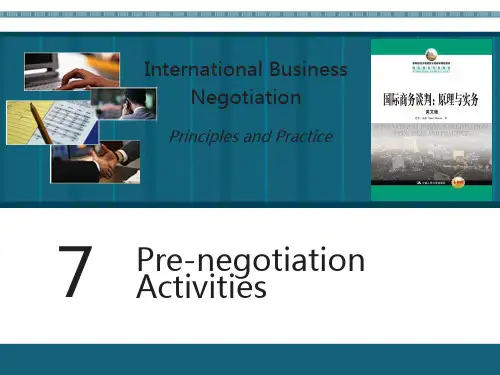 国际商务谈判英文版PPT-7 . Pre-negotiation  Activities