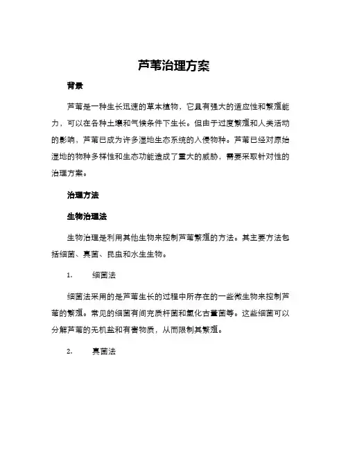 芦苇治理方案