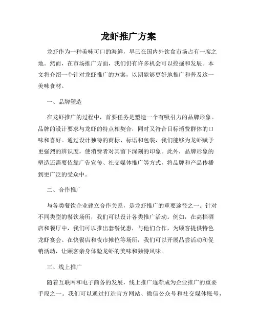 龙虾推广方案