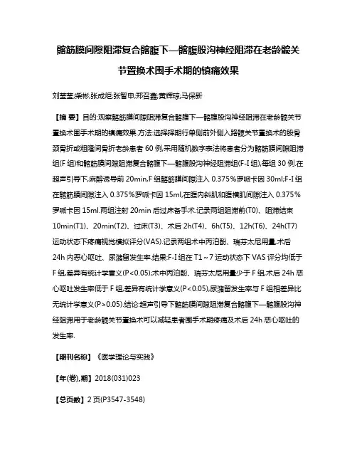髂筋膜间隙阻滞复合髂腹下—髂腹股沟神经阻滞在老龄髋关节置换术围手术期的镇痛效果