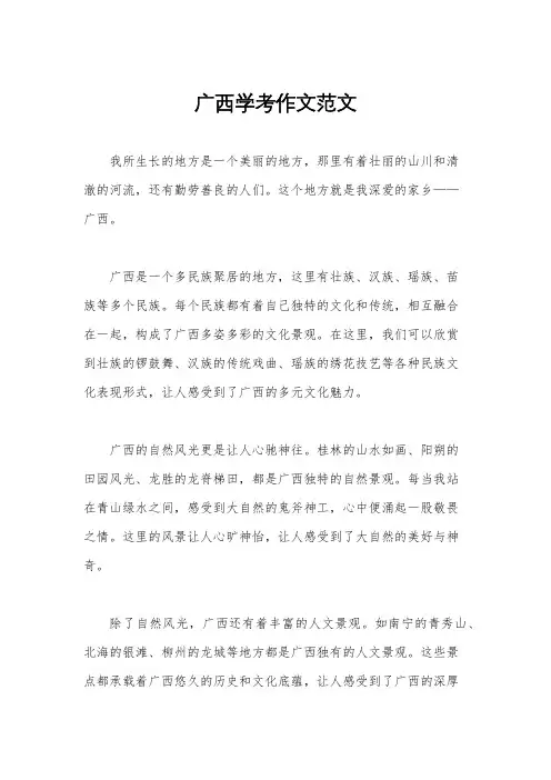 广西学考作文范文