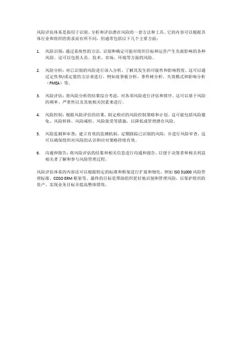 风险评估体系的内容