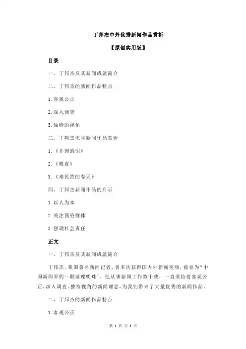 丁邦杰中外优秀新闻作品赏析