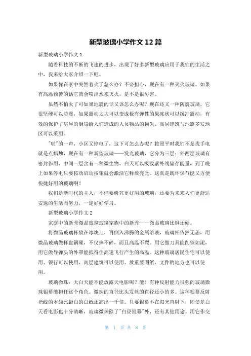 新型玻璃小学作文12篇