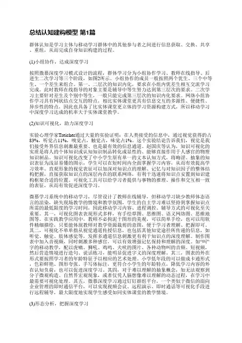总结认知建构模型(合集4篇)