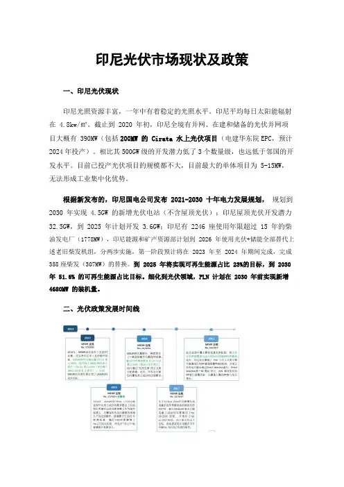 印尼光伏市场现状及政策