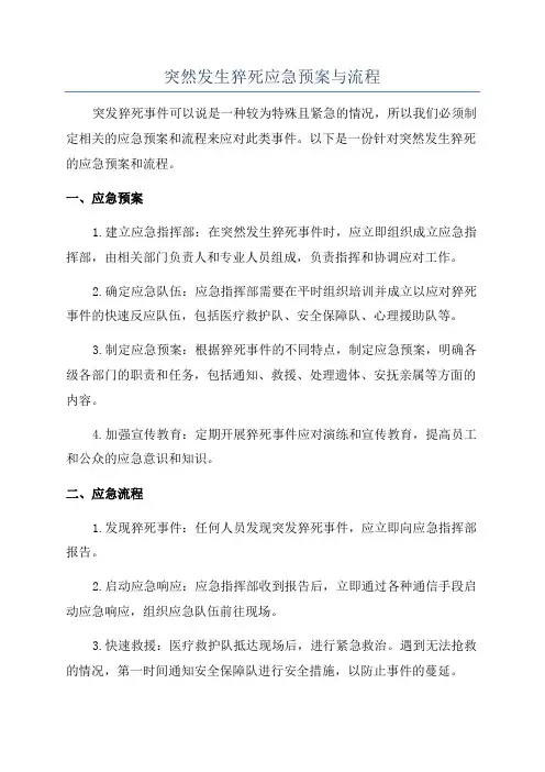 突然发生猝死应急预案与流程