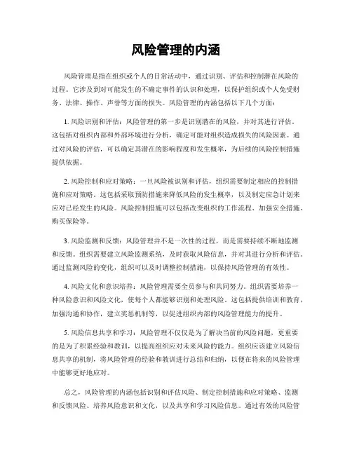 风险管理的内涵