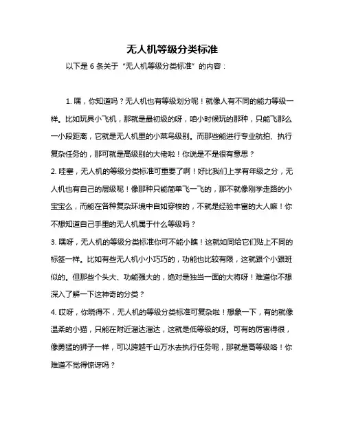 无人机等级分类标准