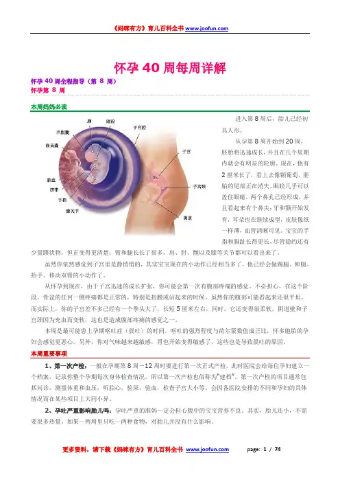 怀孕必读：孕期40周详解