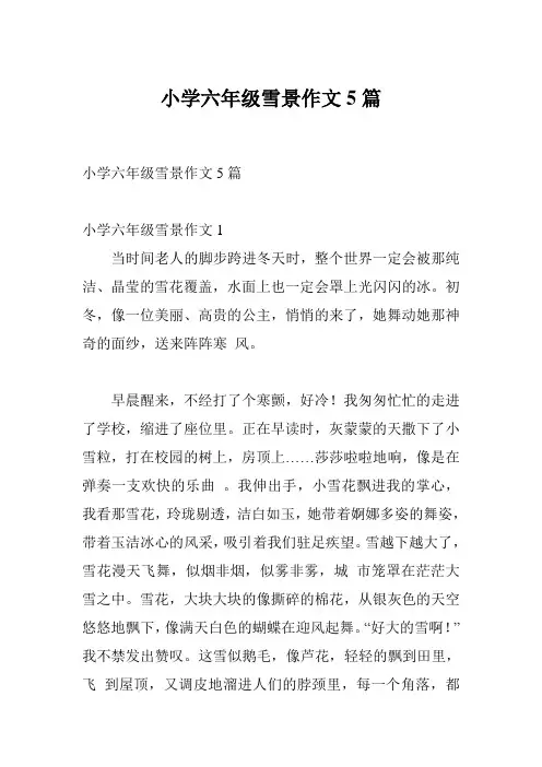 小学六年级雪景作文5篇