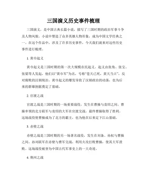 三国演义历史事件梳理