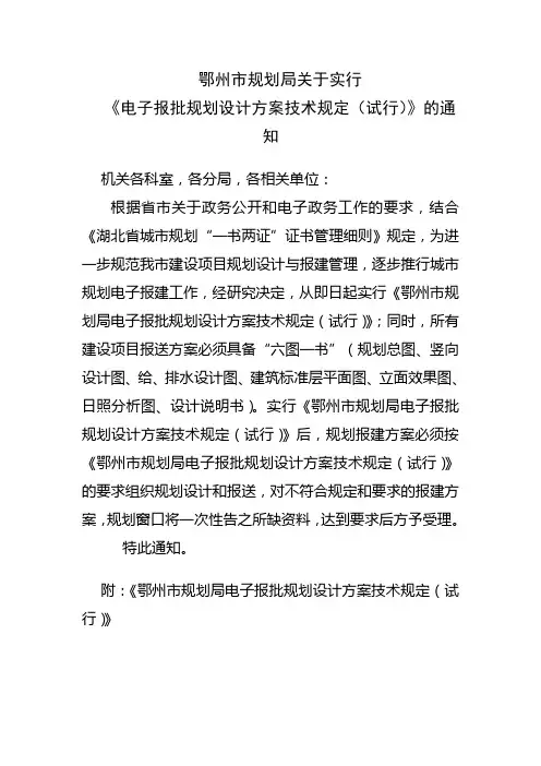 规划电子文本报送要求