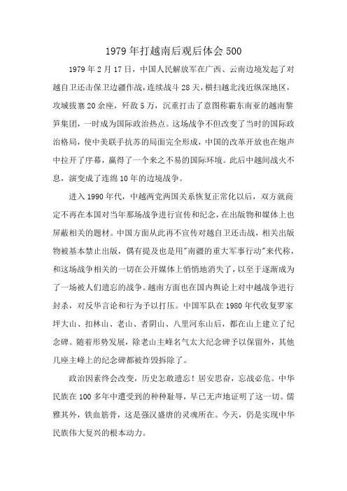 1979年打越南后观后体会500