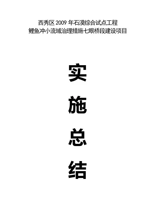 石漠化综合治理项目实施总结