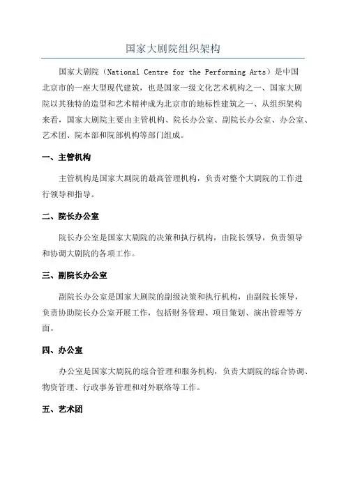 国家大剧院组织架构