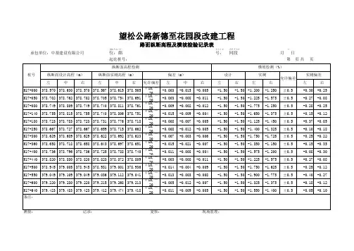 已编公式--纵断高程与横坡检查记录表